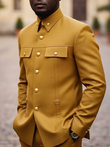 TACOHEAL Turndown Long Sleeve Button Down Men's Set