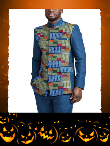 TACOHEAL Ethnic Printed Button Down Men's Pants Set