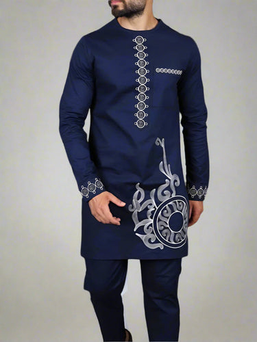 TACOHEAL African Ethnic Gilt Printed Wedding Guest Men's Set