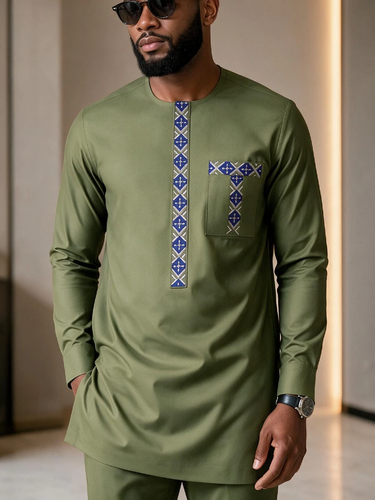 TACOHEAL Special Embroidered Long Sleeve Men's Set