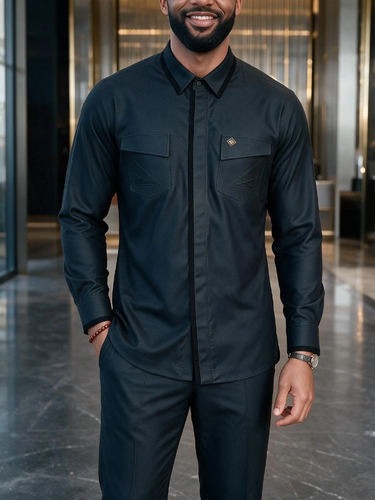 TACOHEAL Turndown Long Sleeve Men's Pants Set
