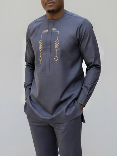 TACOHEAL Special Embroidery Long Sleeve Men's Set