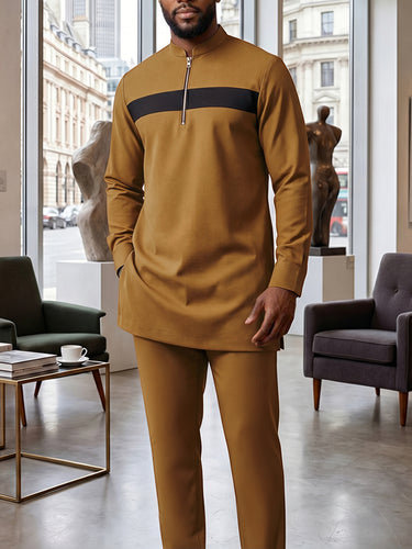 TACOHEAL Colorblock Long Sleeve Men's Pants Set