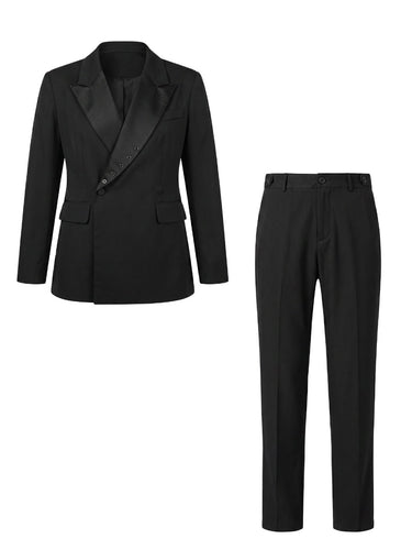 TACOHEAL Double Breasted One Button Men's Suit Set