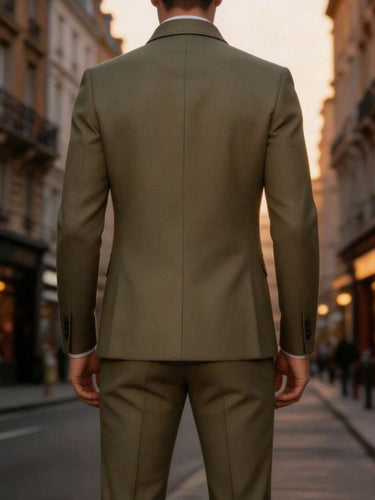 TACOHEAL Turndown Collar Men's Safari 2 Piece Suit