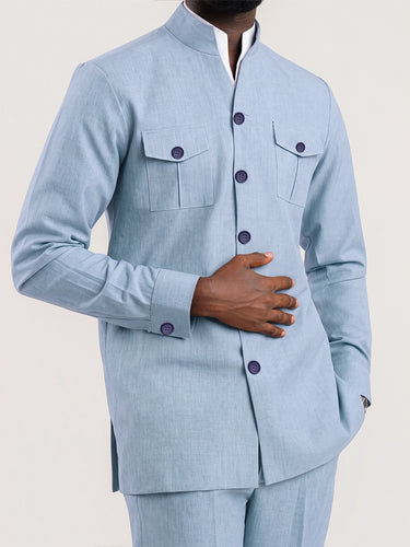 TACOHEAL Button Down Long Sleeve Men's Pants Set
