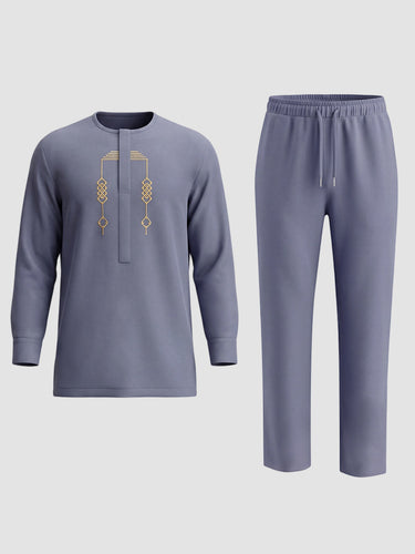 TACOHEAL Special Embroidery Long Sleeve Men's Set