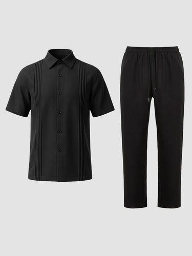 TACOHEAL Button Down Short Sleeve Men's Pants Set