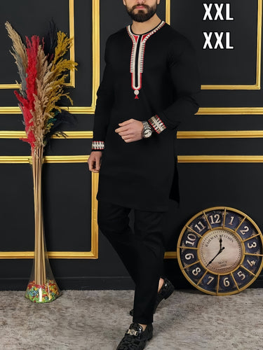 Embroidered Long Sleeve African Men's Set