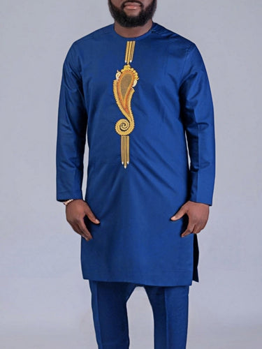 Ethnic Embroidered Long Sleeve Men's Set