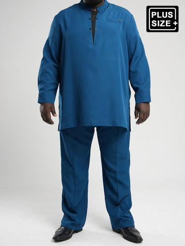Plus Size Formal Color-blocking Men's Set