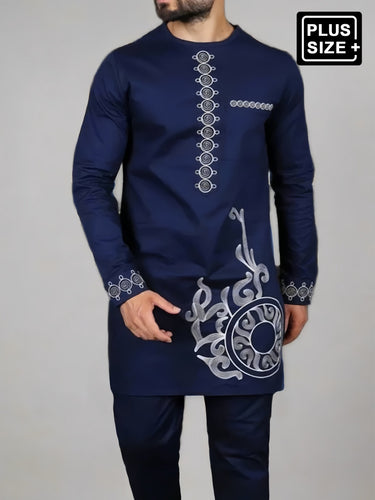 Plus Size African Ethnic Digital Printed Men's Set