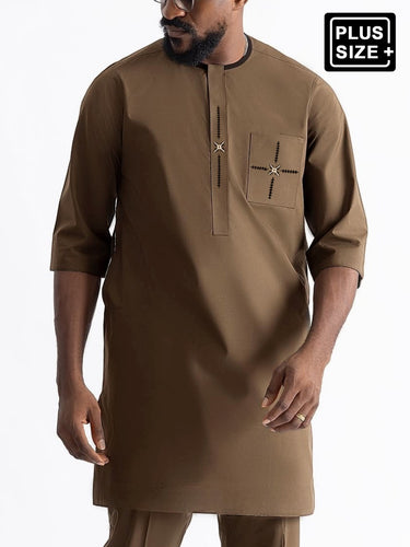 Plus Size Embroidered Men's Pants Set