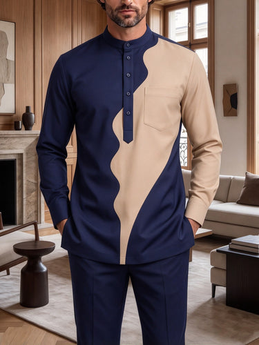 TACOHEAL Colorblock Long Sleeve Men's Set
