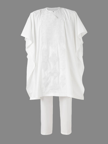 TACOHEAL Minimalist Embroidered Agbada 3 Pieces Set For Men