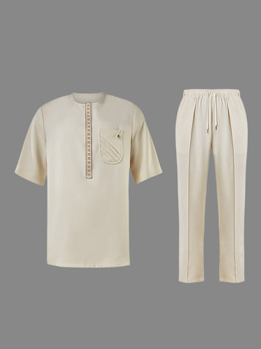 TACOHEAL Embroidered Half Sleeve Men's Set