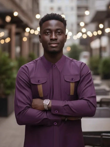 TACOHEAL Turndown Button Down Long Sleeve Men's Set