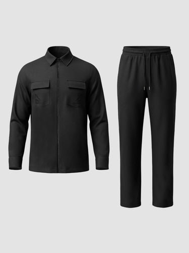 TACOHEAL Turndown Long Sleeve Men's Pants Set
