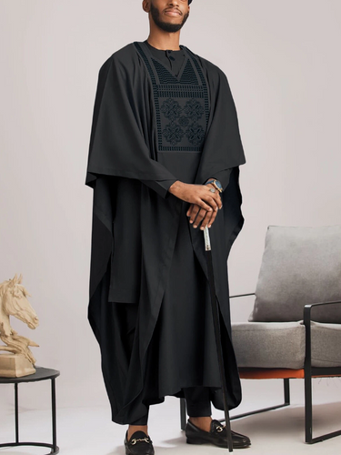 TACOHEAL Luxury Embroidered Agbada 3 Pieces Set For Men