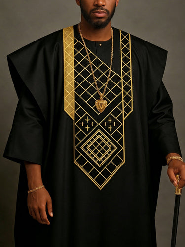 TACOHEAL Luxury Embroidered Agbada 3 Pieces Set For Men