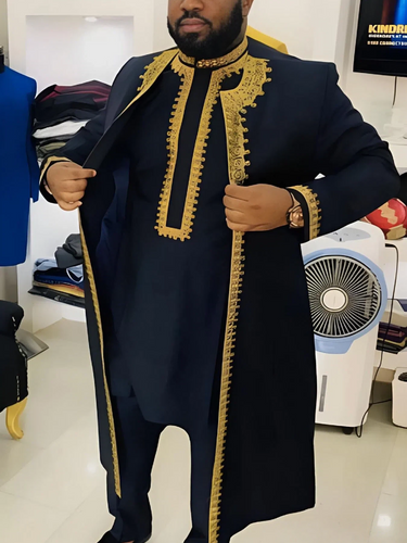 TACOHEAL African Embroidered Men's 3-Piece Set