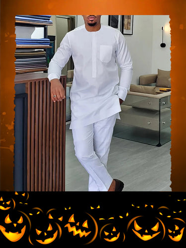 TACOHEAL Long Sleeve Pocket Wedding Festival Men's Set