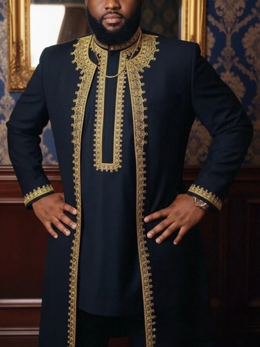 TACOHEAL African Embroidered Men's 3-Piece Set