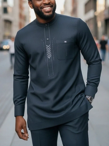 TACOHEAL New Embroidered Long Sleeve Men's Pants Set