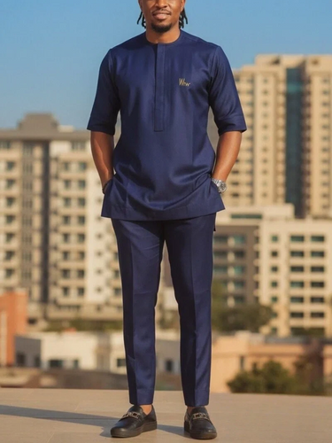 TACOHEAL Short Sleeve Embroidery Men's Set