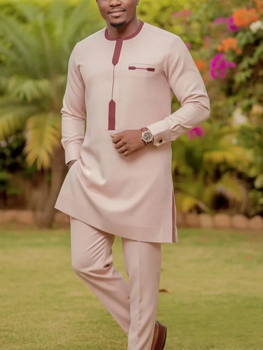 TACOHEAL Round Neck Printed Long Sleeve Men's Set