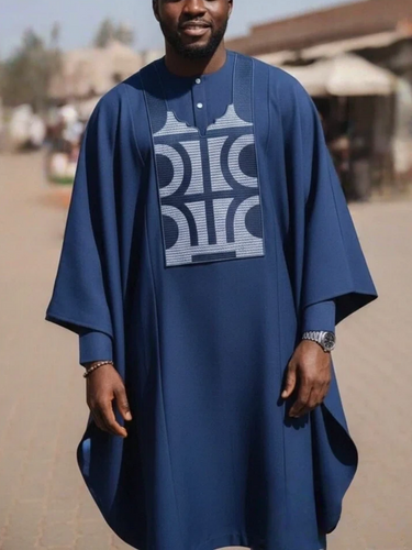 TACOHEAL African Embroidery Agbada 3 Pieces Set For Men