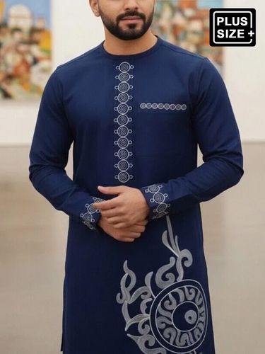 TACOHEAL Plus Size African Ethnic Digital Printed Men's Set