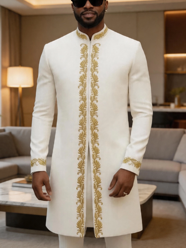 TACOHEAL Embroidered Zip-Up Long Sleeve Men's Pants Set