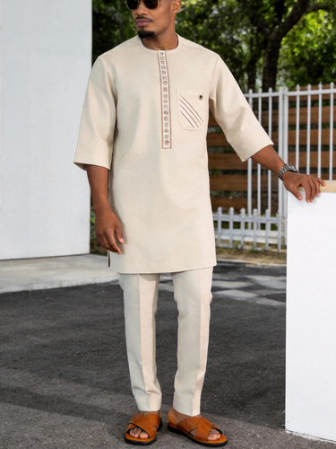 TACOHEAL Embroidered Half Sleeve Men's Set