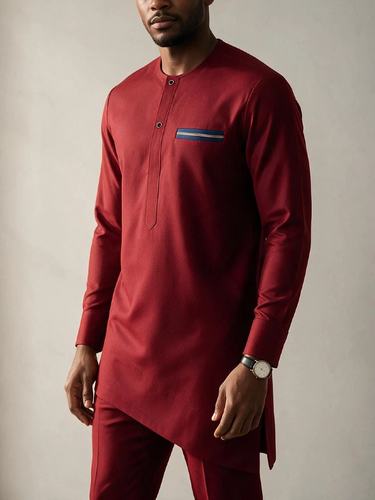 TACOHEAL Round Neck Button Men's Pants Set