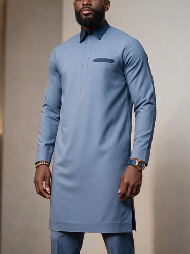 TACOHEAL Turndown Colorblock Long Sleeve Men's Pants Set
