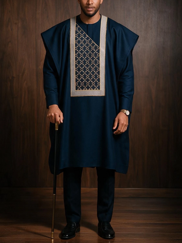 TACOHEAL Special Embroidered Agbada 3 Pieces Set For Men
