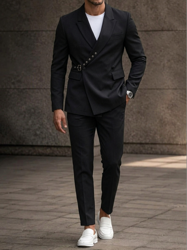 TACOHEAL Double Breasted One Button Men's Suit Set