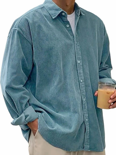 TACOHEAL Turndown Collar Button Up Men's Long Sleeve Shirt