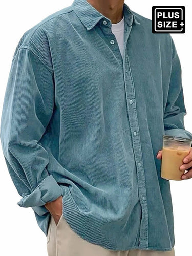 TACOHEAL Plus Size Button Up Men's Long Sleeve Shirt