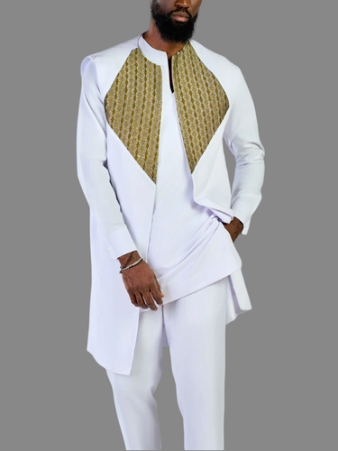 TACOHEAL New Embroidery Vest Wedding Men's 3-Piece Set