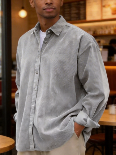 TACOHEAL Turndown Collar Button Up Men's Long Sleeve Shirt