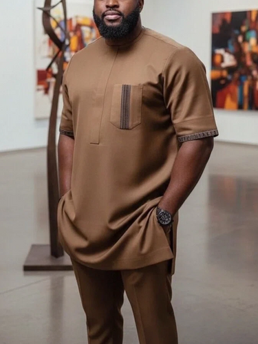 TACOHEAL Embroidered Short Sleeve Pants Set