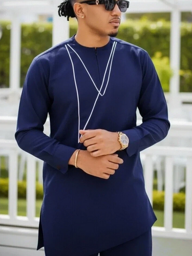 TACOHEAL Zipper Front Long Sleeve Casual Men's Set