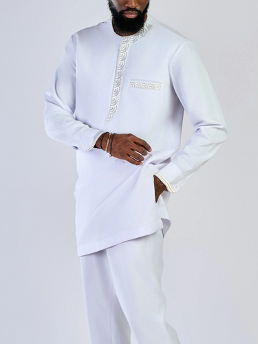 TACOHEAL Holiday Embroidered Long Sleeve Men's Pants Set