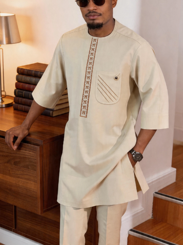 TACOHEAL Embroidered Half Sleeve Men's Set