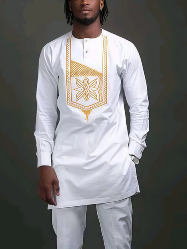 TACOHEAL New Embroidery Long Sleeve Men's Pants Set