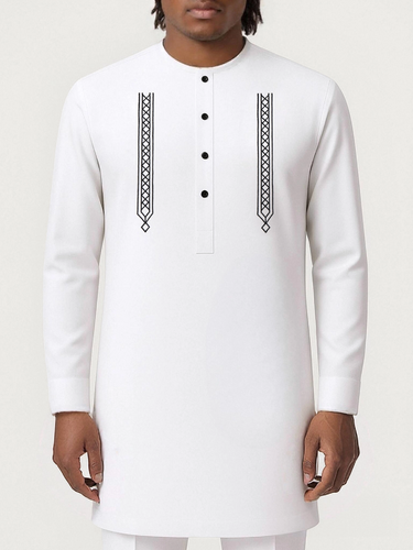 TACOHEAL Embroidery Long Sleeve Button Men's Set