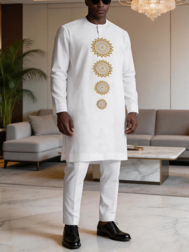 TACOHEAL Special Embroidered Long Sleeve Button Men's Set