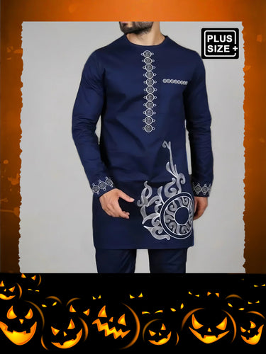 TACOHEAL Plus Size African Ethnic Digital Printed Men's Set
